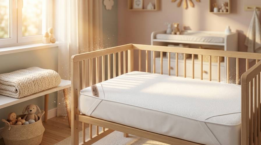 Водонепроницаемый чехол Аквастоп-Baby на детском матрасе